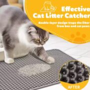 Grey Double Layer Cat Litter Mat – Waterproof & Washable - Image 2