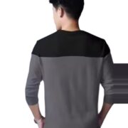 Men’s Round Neck Colourblocked Cotton Blend T-Shirt - Image 3