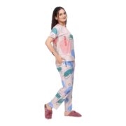 Women's Lycra Printed Short Sleeve Pajama Set | Comfortable Sleepwear - Image 2