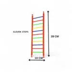 Colourful Bird Ladder – 11-Step Climbing Toy for Small Parrots - Image 2