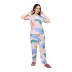 Women's Lycra Printed Short Sleeve Pajama Set | Comfortable Sleepwear