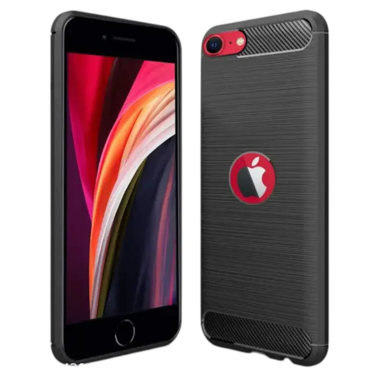 Apple iPhone 8 Back Cover & Case Cover - Black Silicon