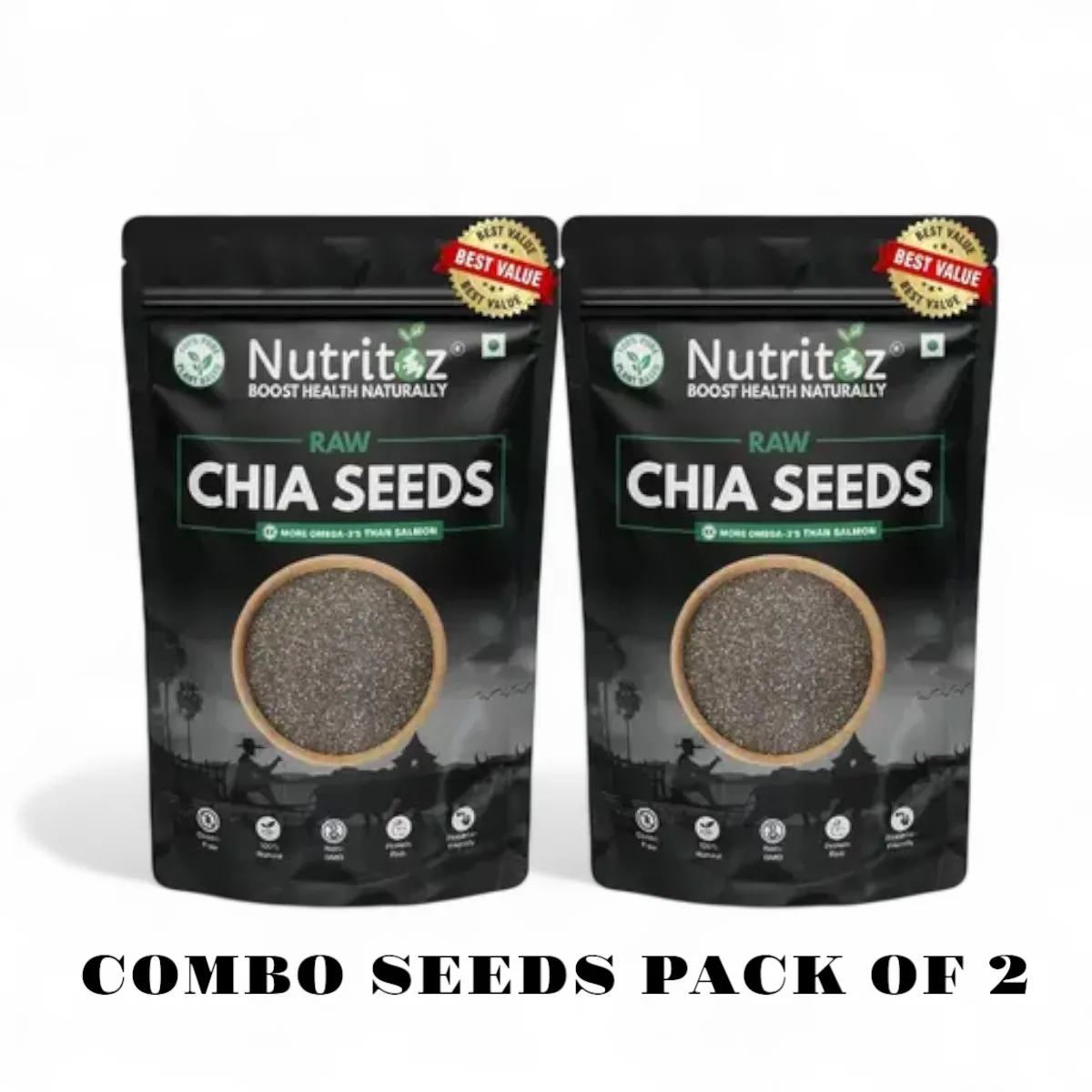 Nutritoz Chia Seeds – Weight Loss & Wellness Combo (2x50GM)
