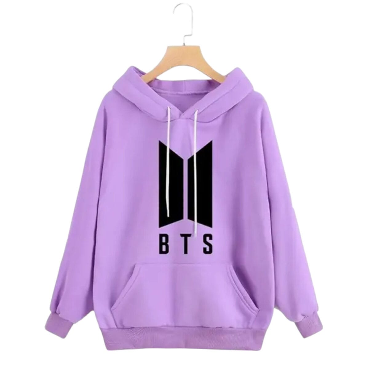 Trendy Lavender BTS Hoodie for Women – Fleece Comfort - Image 2