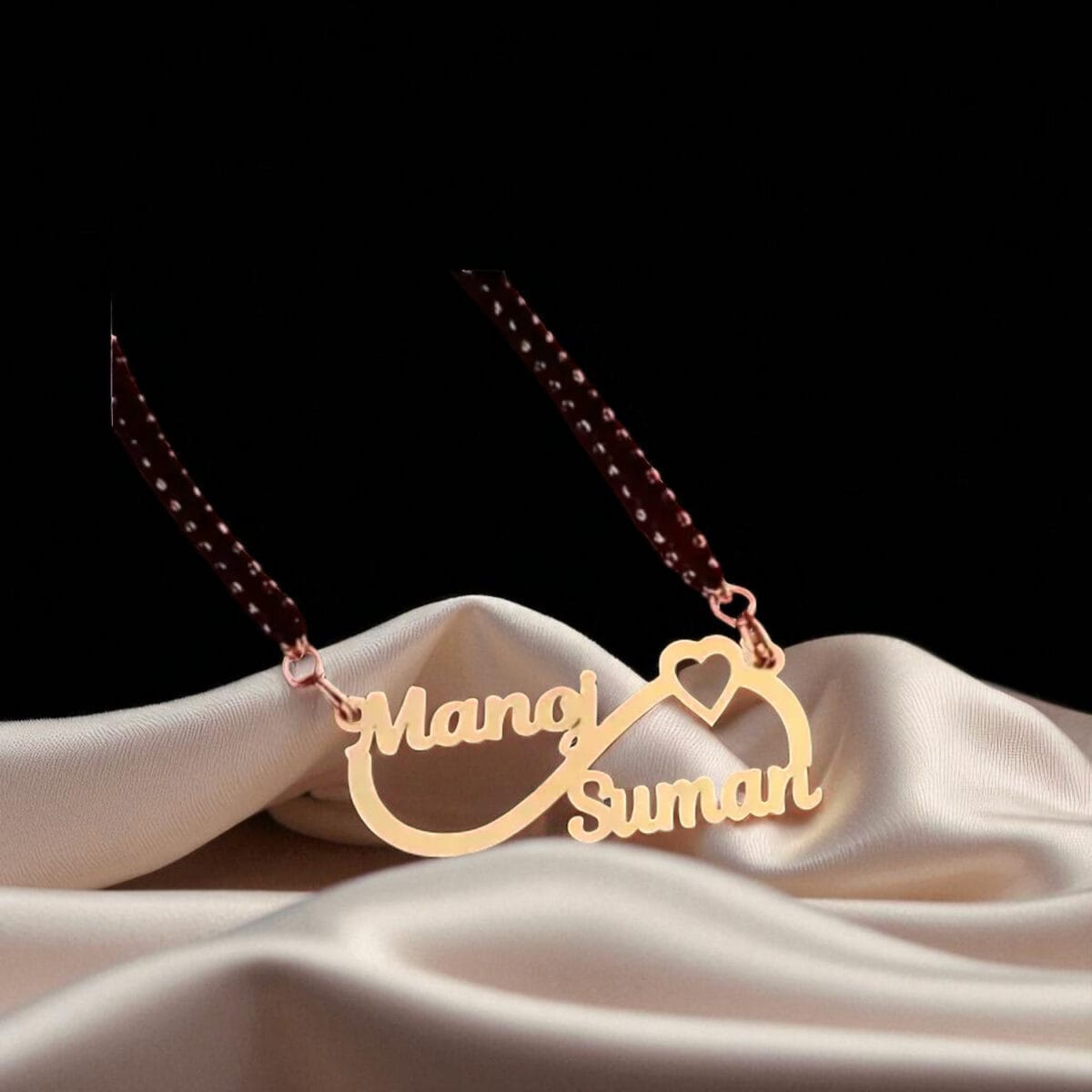 Customised Name Mangalsutra with Keychain – 24K Gold Plated
