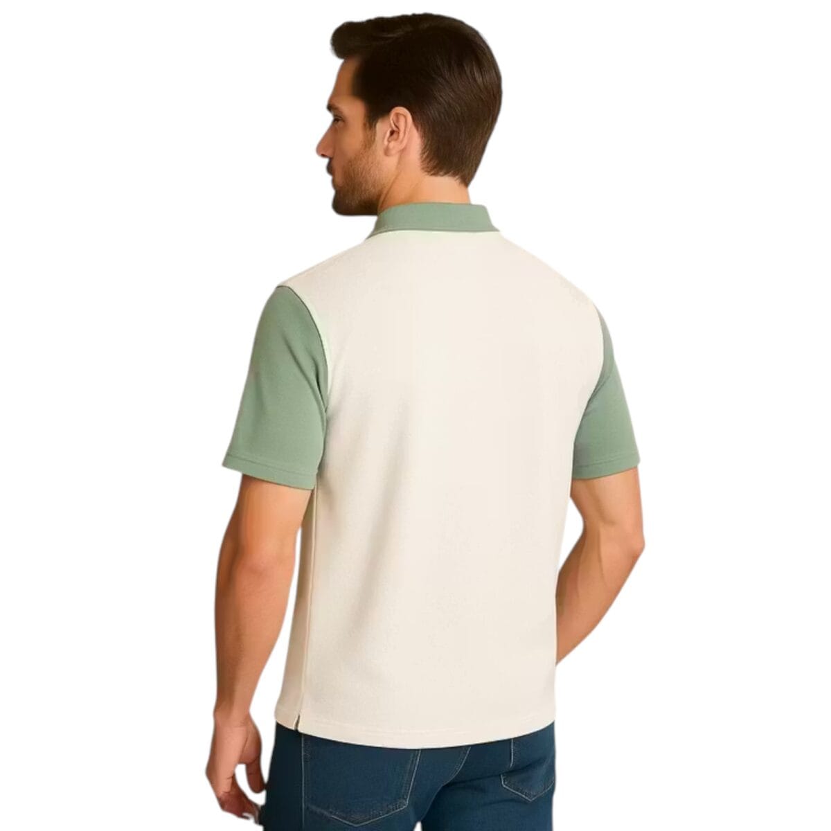 Men’s Striped Half Sleeves Polo Neck T-Shirt - Image 2