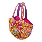 Handmade Gujarati Embroidered Cotton Sling Bag – Multicolour