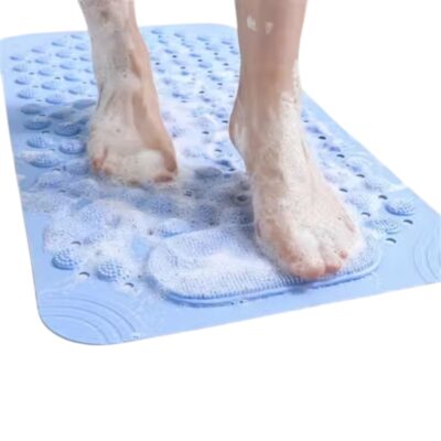 FS COOL Non-Slip Bathtub Mat with Suction Cups & Drain Holes – Green