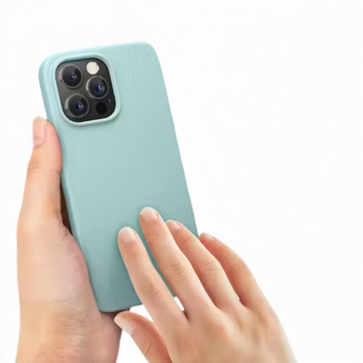 Turquoise Silicone iPhone 14 Case – Slim & Shockproof Cover - Image 3