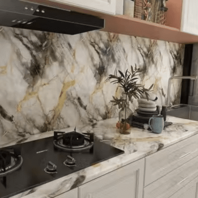 White 3D UV Marble Sheet 4x10 – Vinyl Decorative Panel