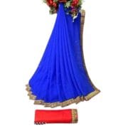 NET MIRROR SARRE – Elegant Net Saree with Mysore Silk Blouse - Image 4