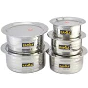 Stainless Steel Bowl Set with Lids (5 Pieces) – Multi-Size Kitchen Set - Image 2