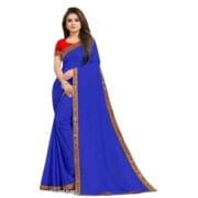 NET MIRROR SARRE – Elegant Net Saree with Mysore Silk Blouse - Image 3