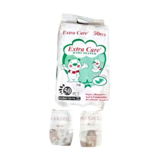 Extra Care Baby Diaper Pants Newborn Size NB – Pack of 50, Soft & Leak-Proof