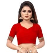 NET MIRROR SARRE – Elegant Net Saree with Mysore Silk Blouse - Image 2