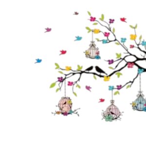 Tree Branches & Birdcage Wall Stickers – Medium