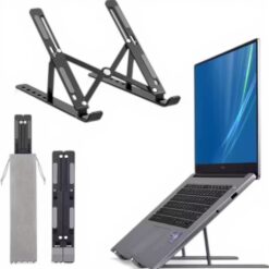 Adjustable Aluminum Laptop Stand for Desk – Foldable Ergonomic Laptop & Tablet Riser (10–15.6 Inch)